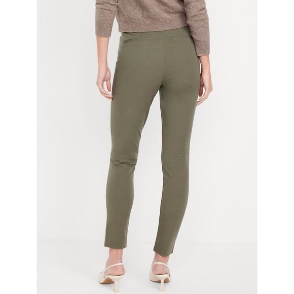 Old Navy Women 8 Reg High-Waisted Pixie Skinny Ankle Green Pants Casual Colorful - Picture 6 of 16